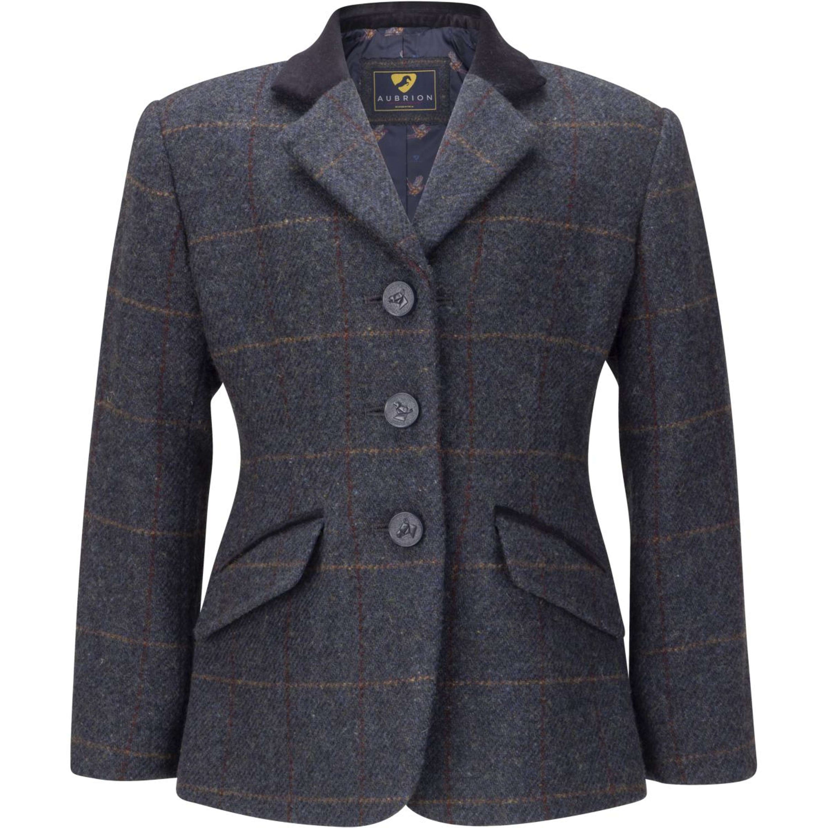 Aubrion by Shires Chaqueta de Competición Saratoga Niños Juniper Navy Check Aubrion by Shires Chaqueta de Competición Saratoga Niños Juniper Navy Check