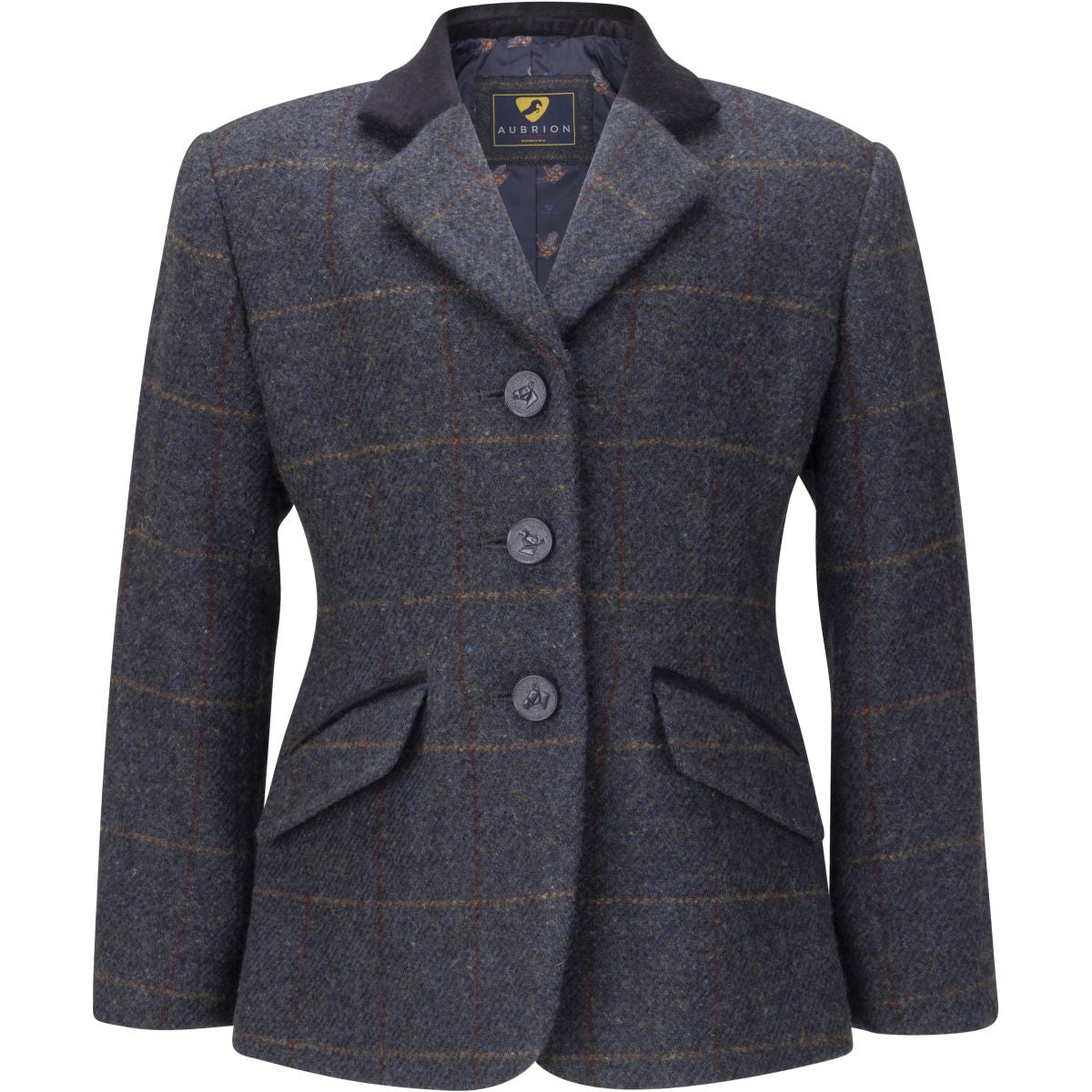 Aubrion by Shires Chaqueta de Competición Saratoga Niños Juniper Navy Check