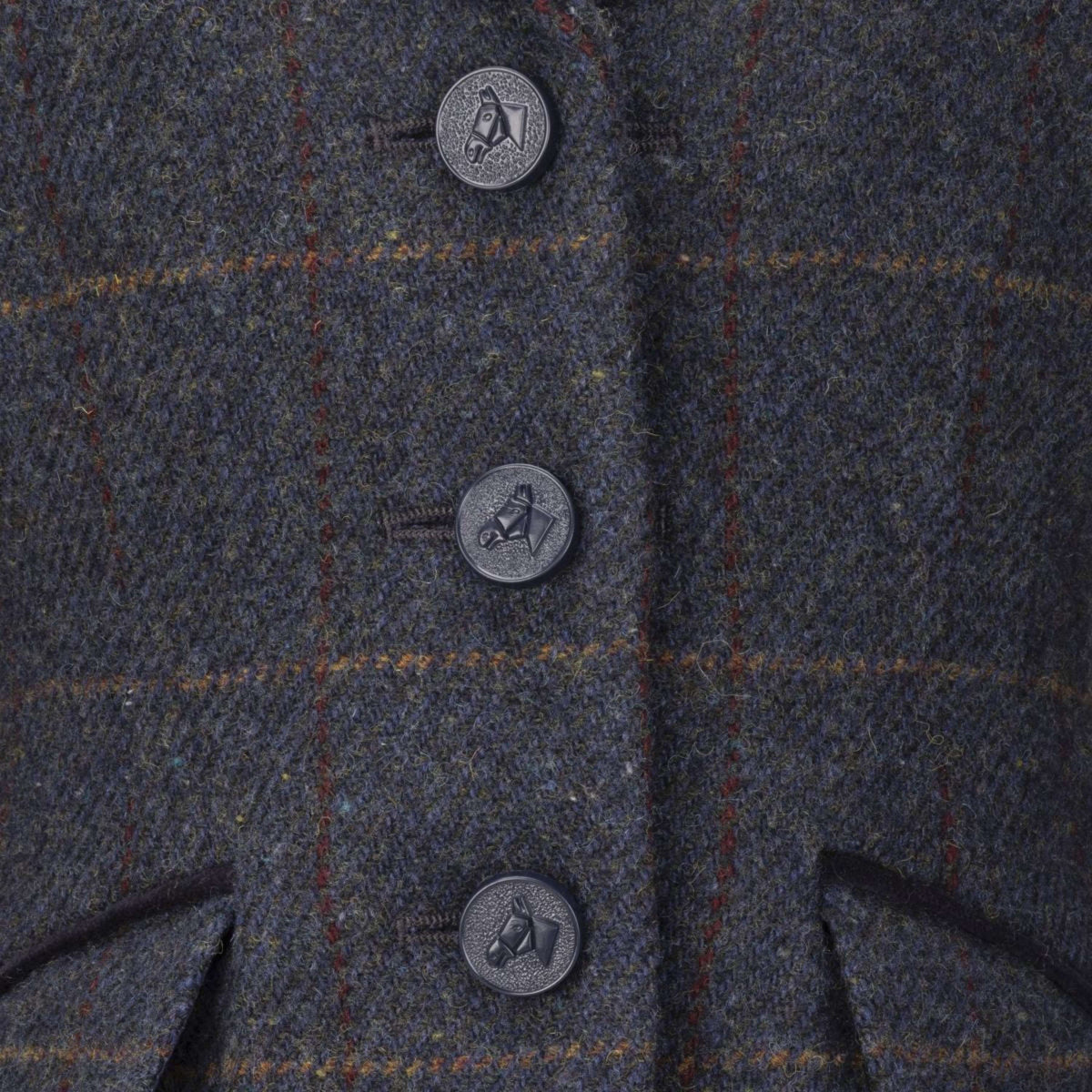 Aubrion by Shires Chaqueta de Competición Saratoga Niños Juniper Navy Check