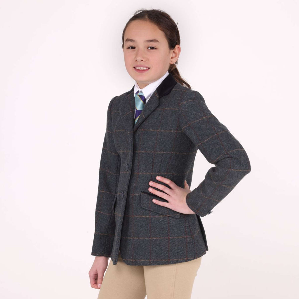 Aubrion by Shires Chaqueta de Competición Saratoga Niños Juniper Navy Check