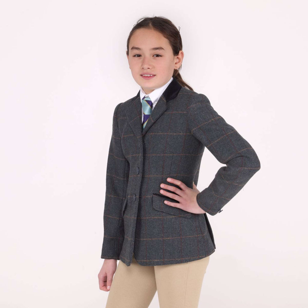 Aubrion by Shires Chaqueta de Competición Saratoga Niños Juniper Navy Check