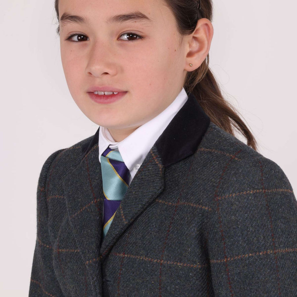 Aubrion by Shires Chaqueta de Competición Saratoga Niños Juniper Navy Check