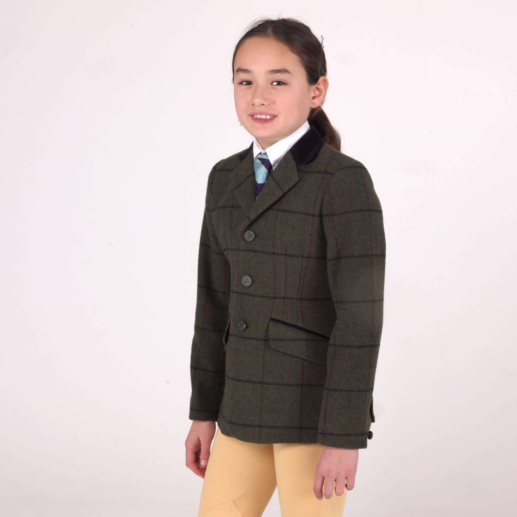 Aubrion by Shires Chaqueta de Competición Saratoga Niños Spruce Verde Check