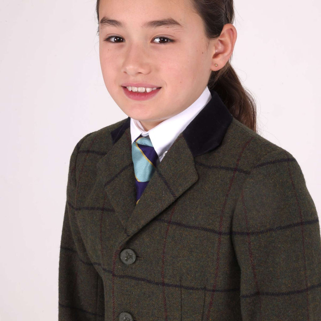 Aubrion by Shires Chaqueta de Competición Saratoga Niños Spruce Verde Check