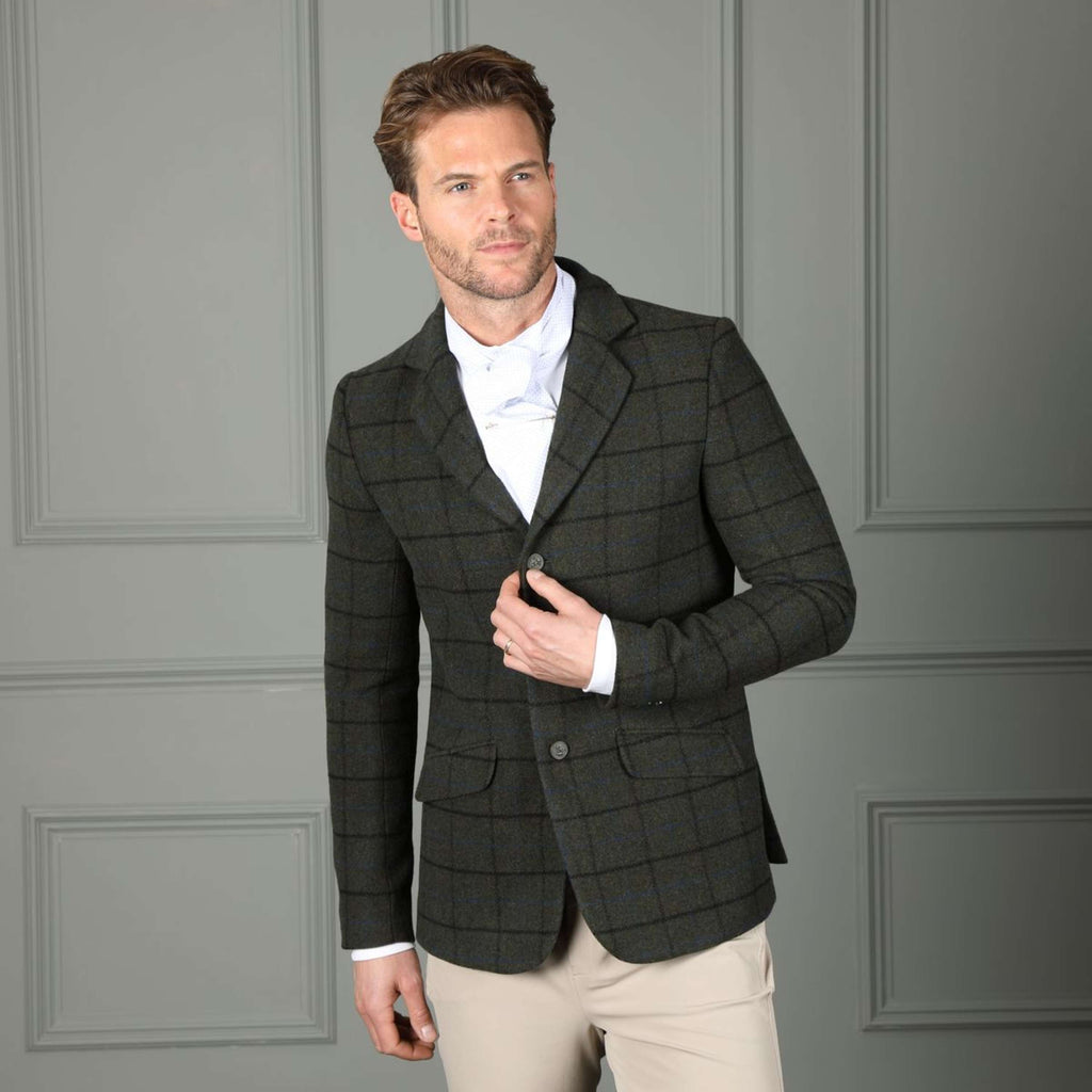 Aubrion by Shires Chaqueta de Competición Saratoga Hombres Verde Oscuro Check