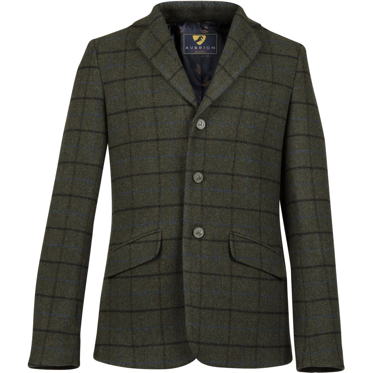 Aubrion by Shires Chaqueta de Competición Saratoga Hombres Verde Oscuro Check