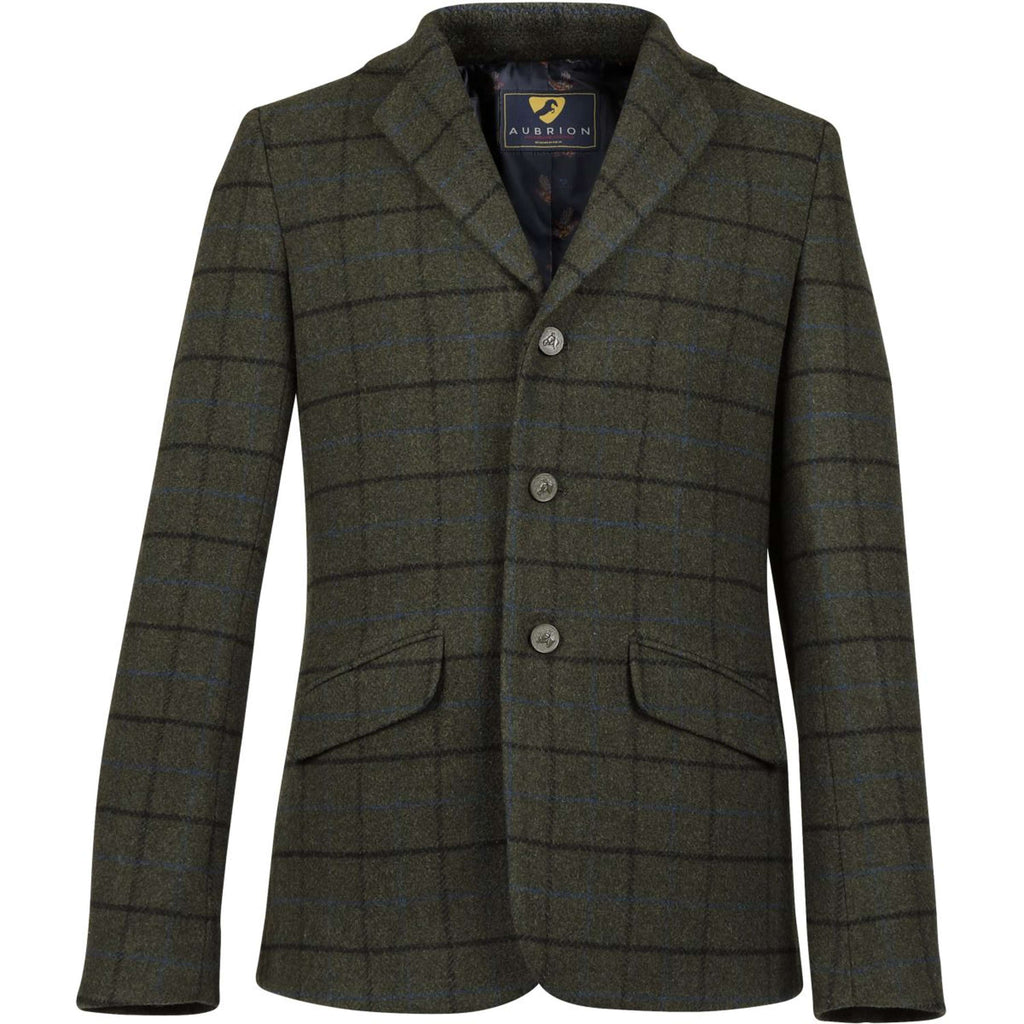Aubrion by Shires Chaqueta de Competición Saratoga Hombres Verde Oscuro Check