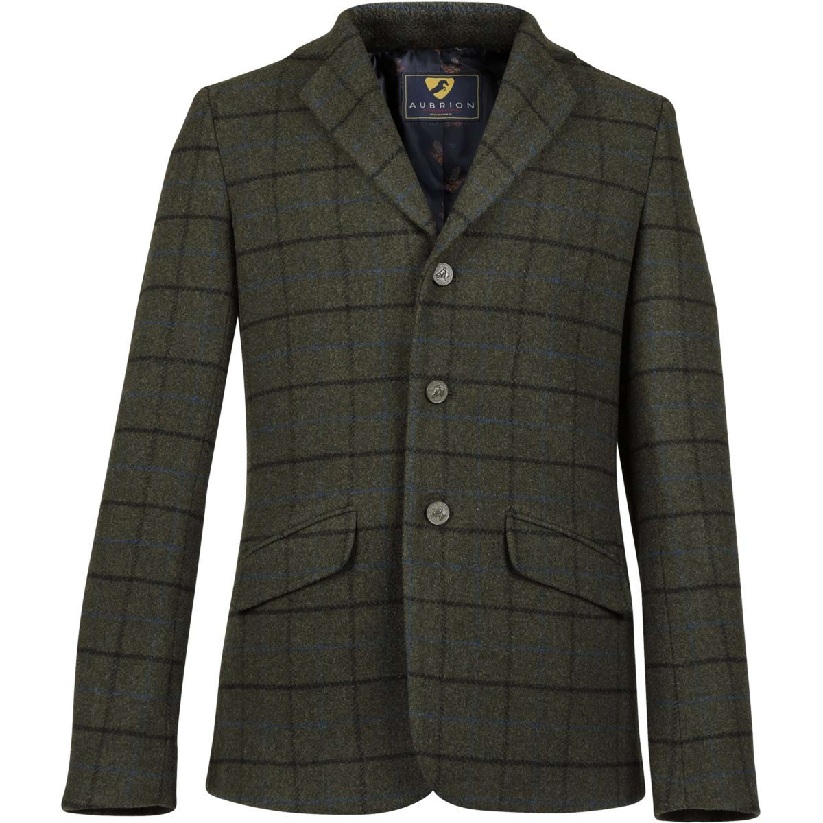 Aubrion by Shires Chaqueta de Competición Saratoga Hombres Verde Oscuro Check
