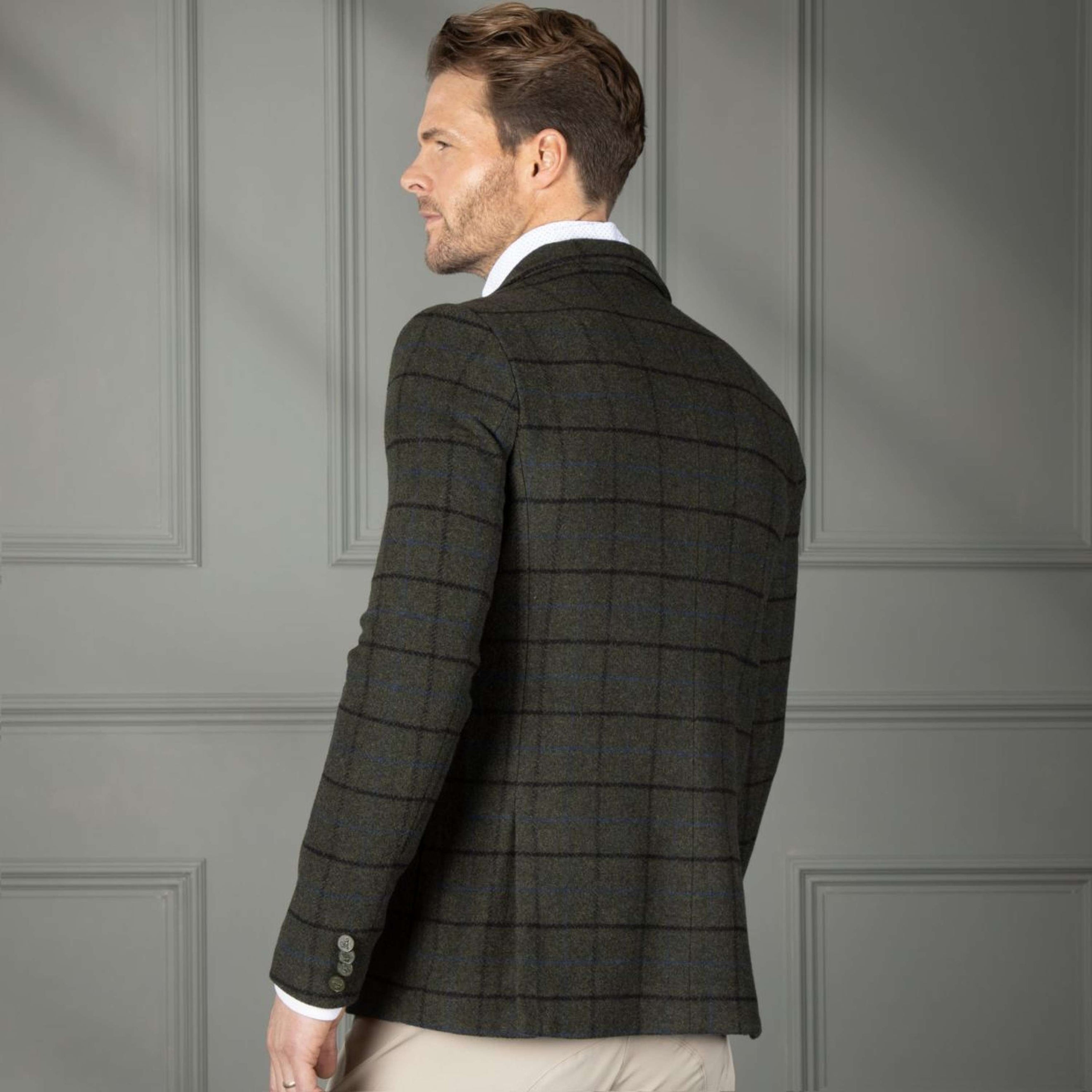 Aubrion by Shires Chaqueta de Competición Saratoga Hombres Verde Oscuro Check Aubrion by Shires Chaqueta de Competición Saratoga Hombres Verde Oscuro Check