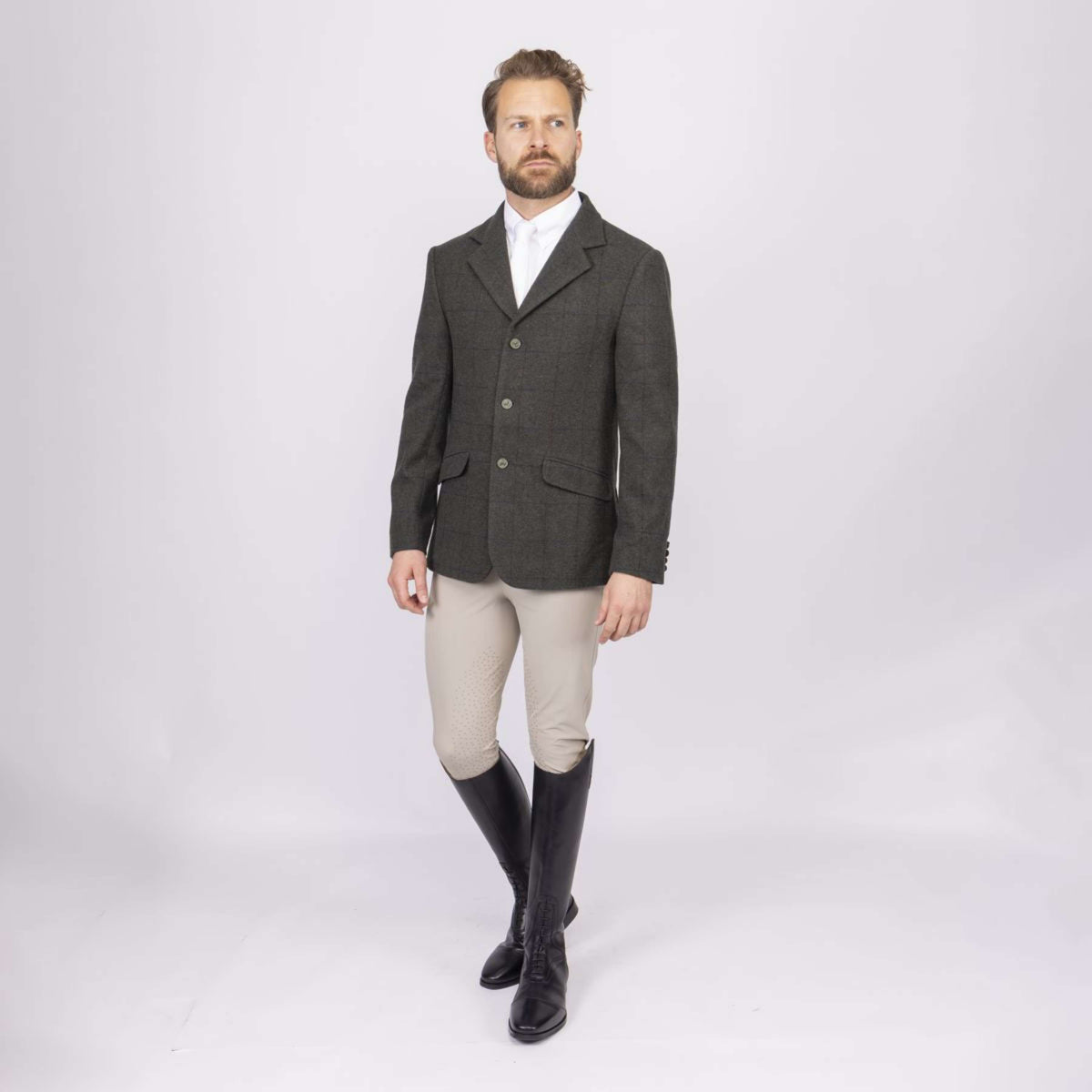 Aubrion by Shires Chaqueta de Competición Saratoga Hombres Elm Verde Check