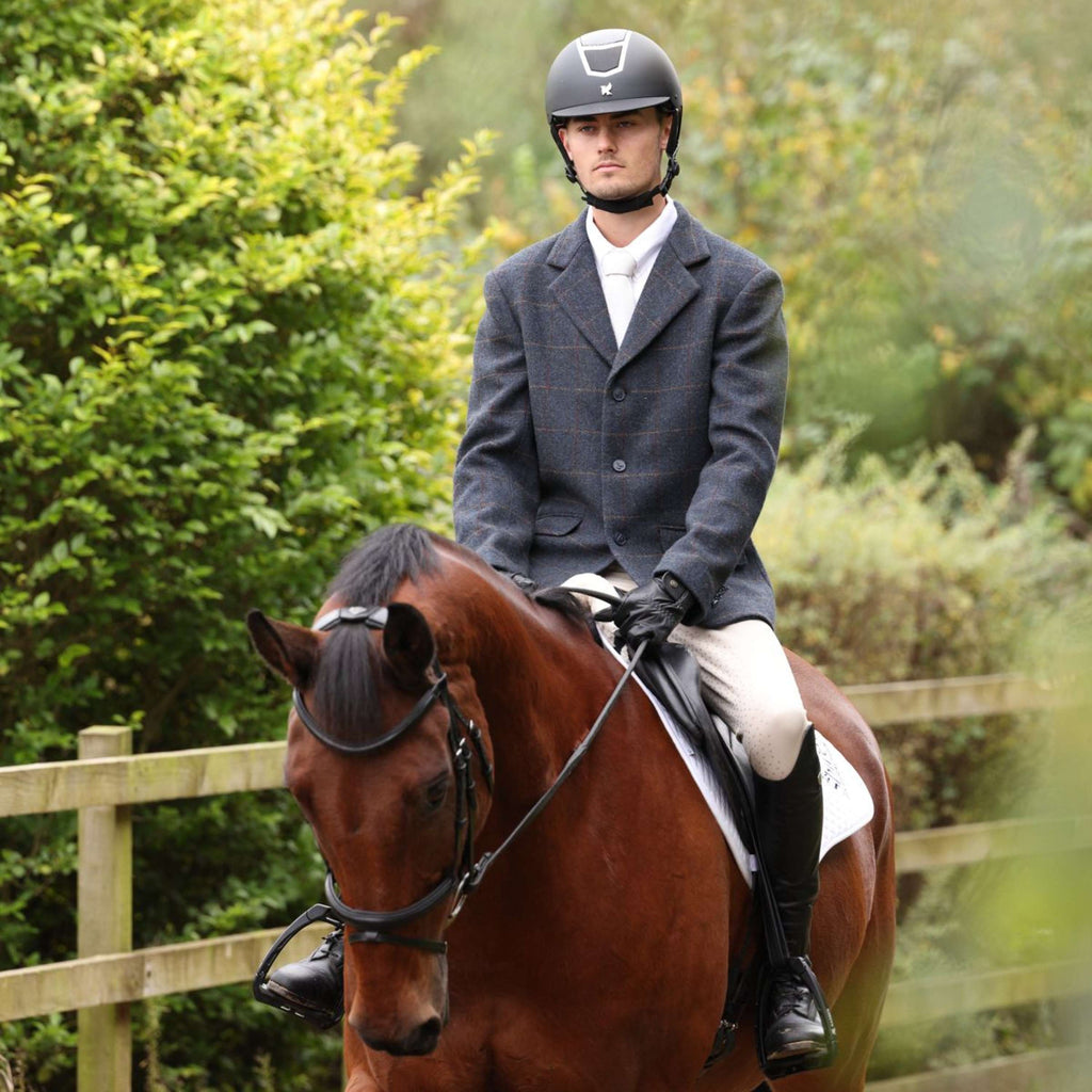 Aubrion by Shires Chaqueta de Competición Saratoga Hombres Juniper Navy Check