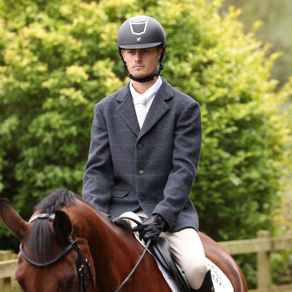 Aubrion by Shires Chaqueta de Competición Saratoga Hombres Juniper Navy Check