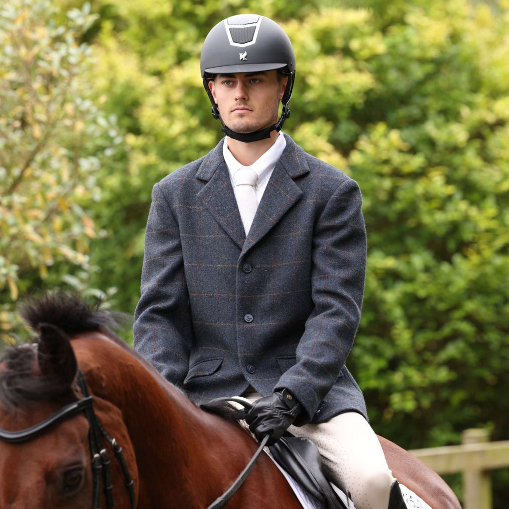 Aubrion by Shires Chaqueta de Competición Saratoga Hombres Juniper Navy Check