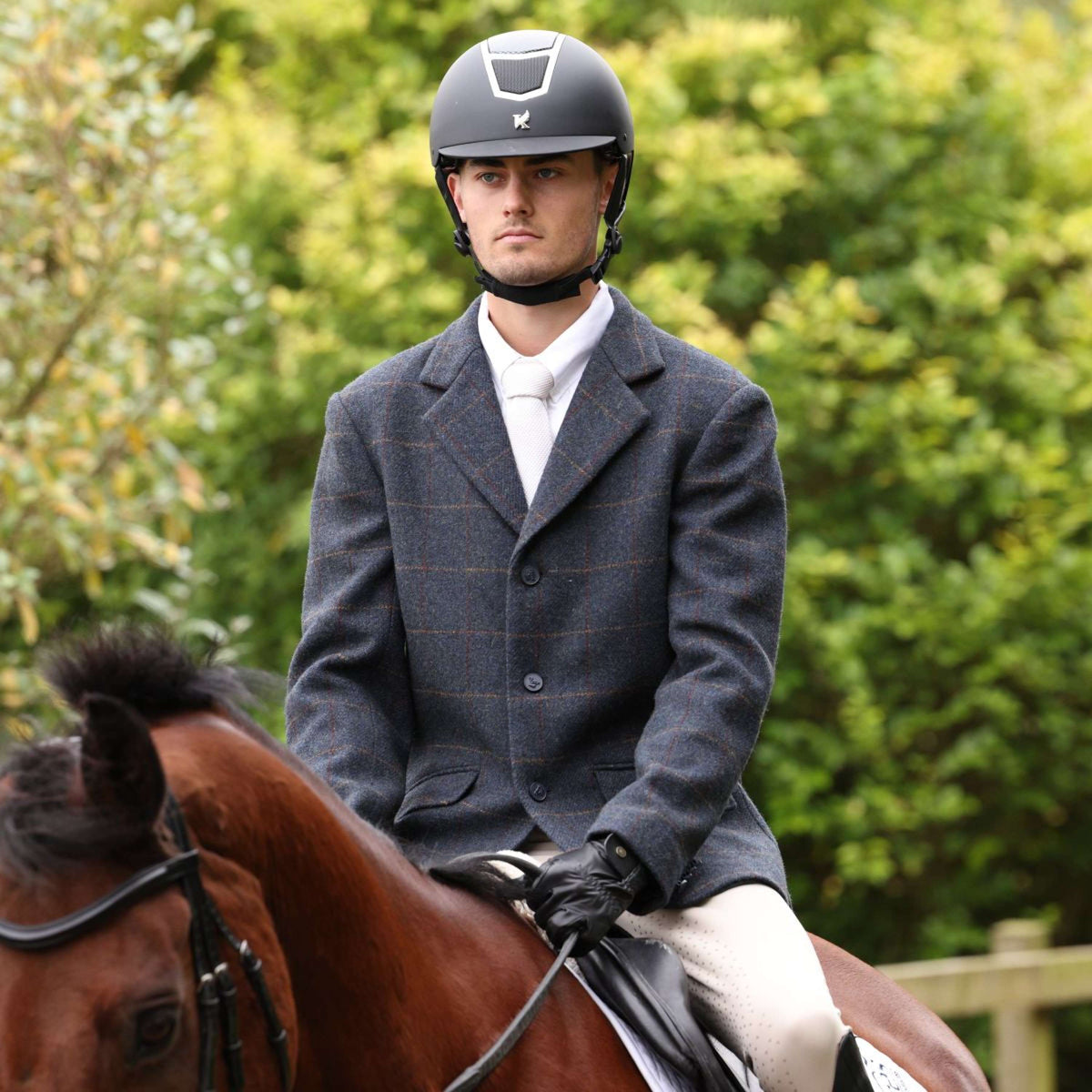 Aubrion by Shires Chaqueta de Competición Saratoga Hombres Juniper Navy Check