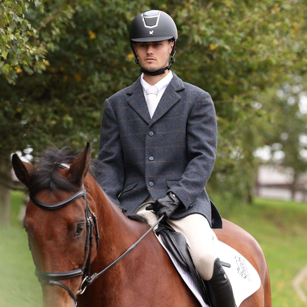 Aubrion by Shires Chaqueta de Competición Saratoga Hombres Juniper Navy Check