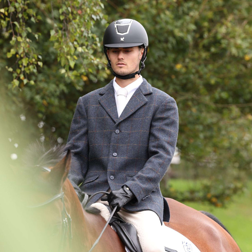 Aubrion by Shires Chaqueta de Competición Saratoga Hombres Juniper Navy Check