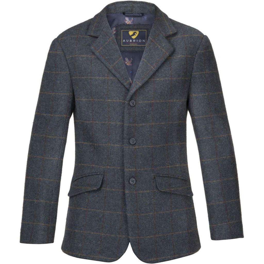 Aubrion by Shires Chaqueta de Competición Saratoga Hombres Juniper Navy Check