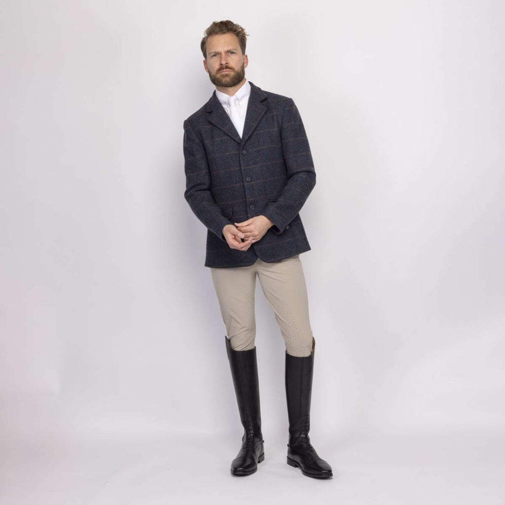 Aubrion by Shires Chaqueta de Competición Saratoga Hombres Juniper Navy Check