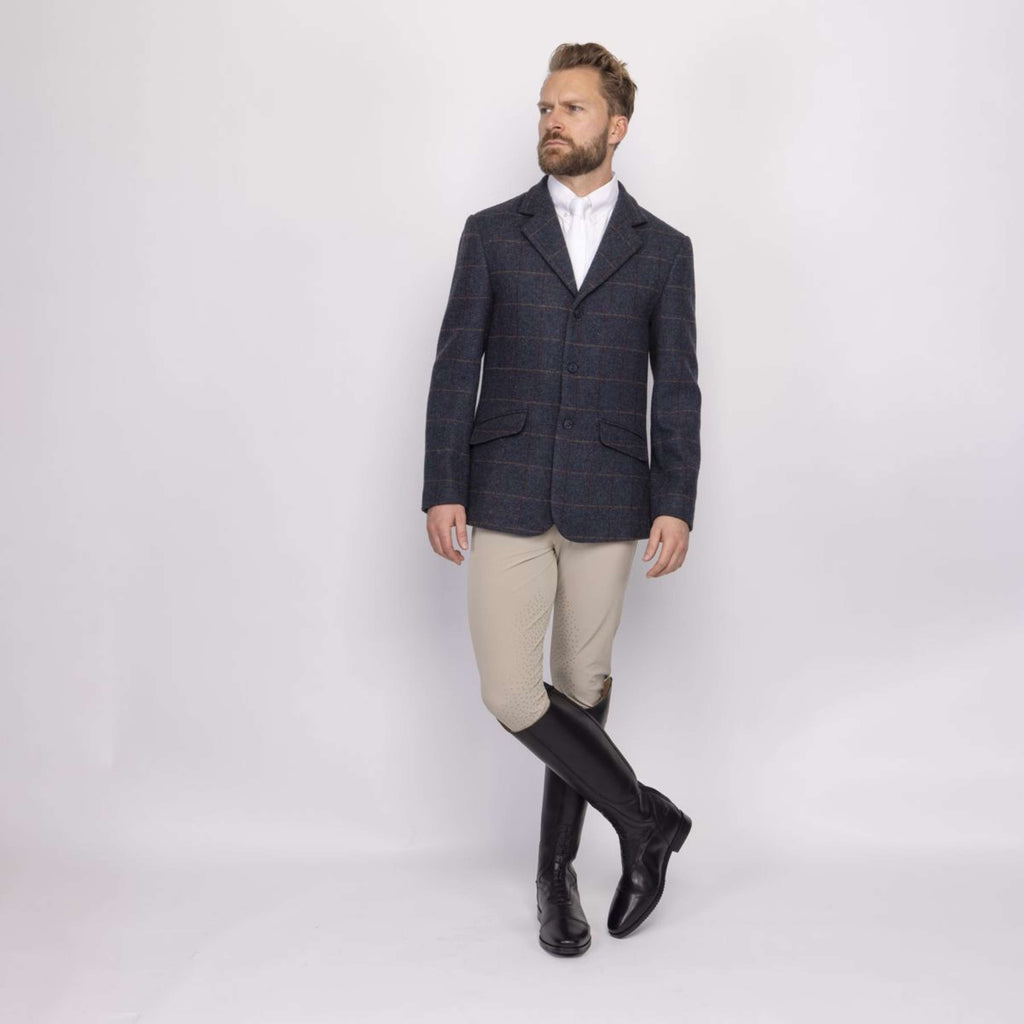 Aubrion by Shires Chaqueta de Competición Saratoga Hombres Juniper Navy Check