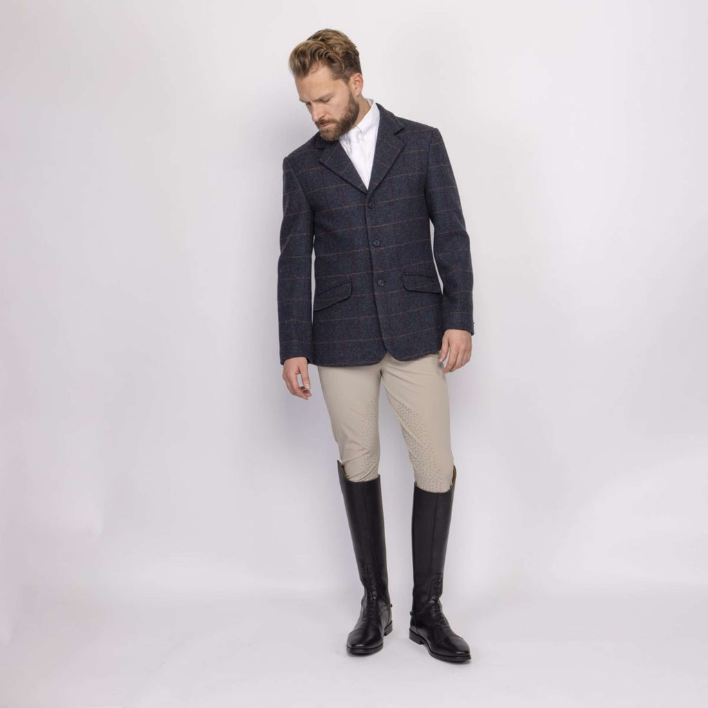 Aubrion by Shires Chaqueta de Competición Saratoga Hombres Juniper Navy Check