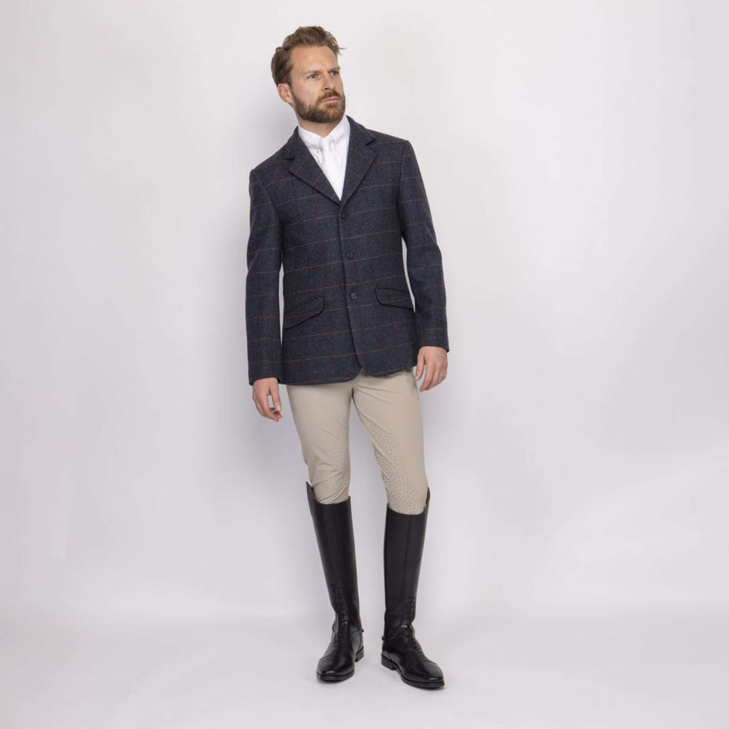 Aubrion by Shires Chaqueta de Competición Saratoga Hombres Juniper Navy Check
