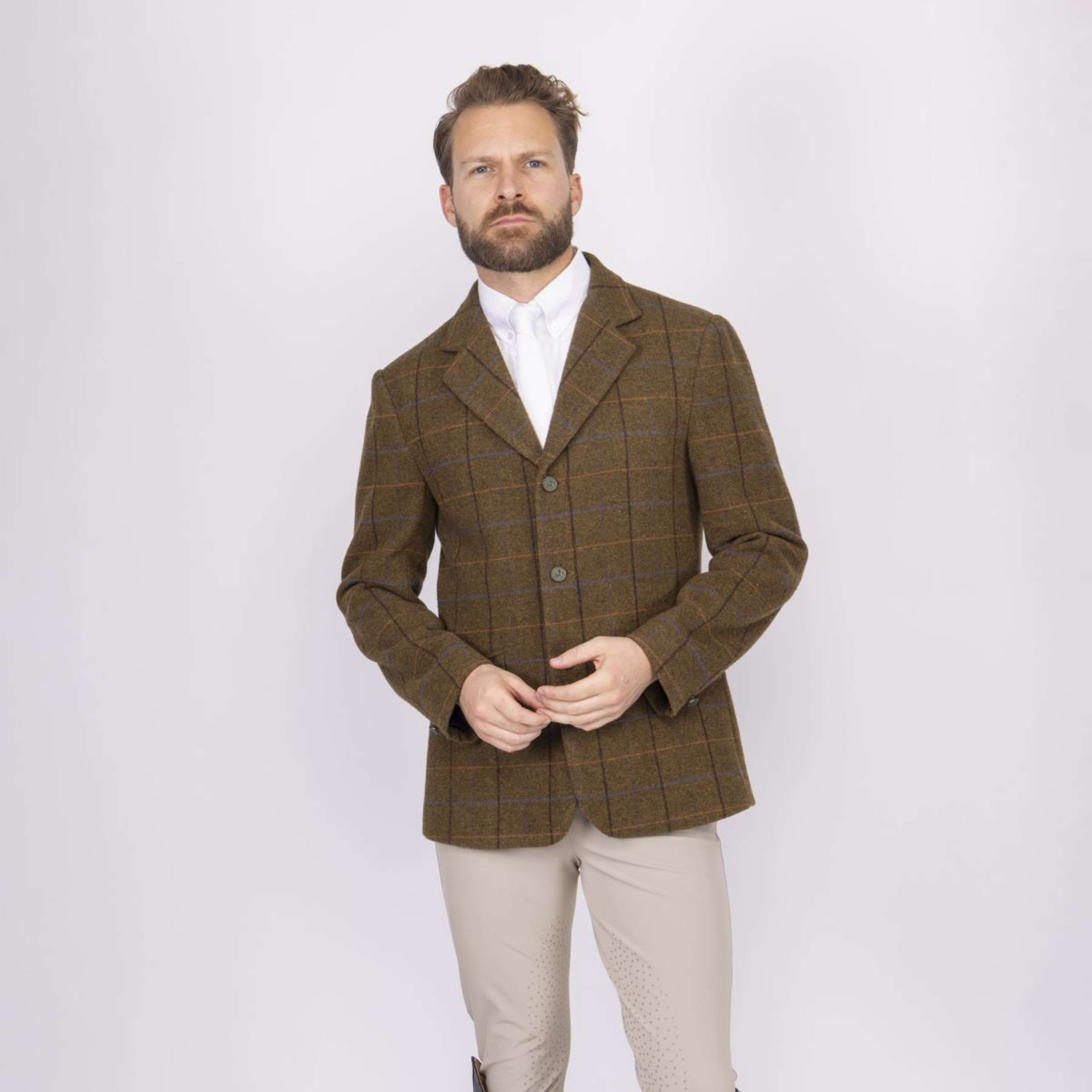 Aubrion by Shires Chaqueta de Competición Saratoga Hombres Marron Roble Check Aubrion by Shires Chaqueta de Competición Saratoga Hombres Marron Roble Check