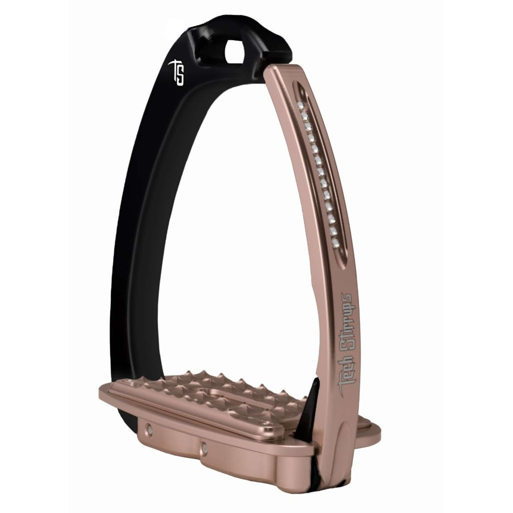 Tech Stirrups Estribos Venice Sloped Evo Swarovski Negro/Oro rosa