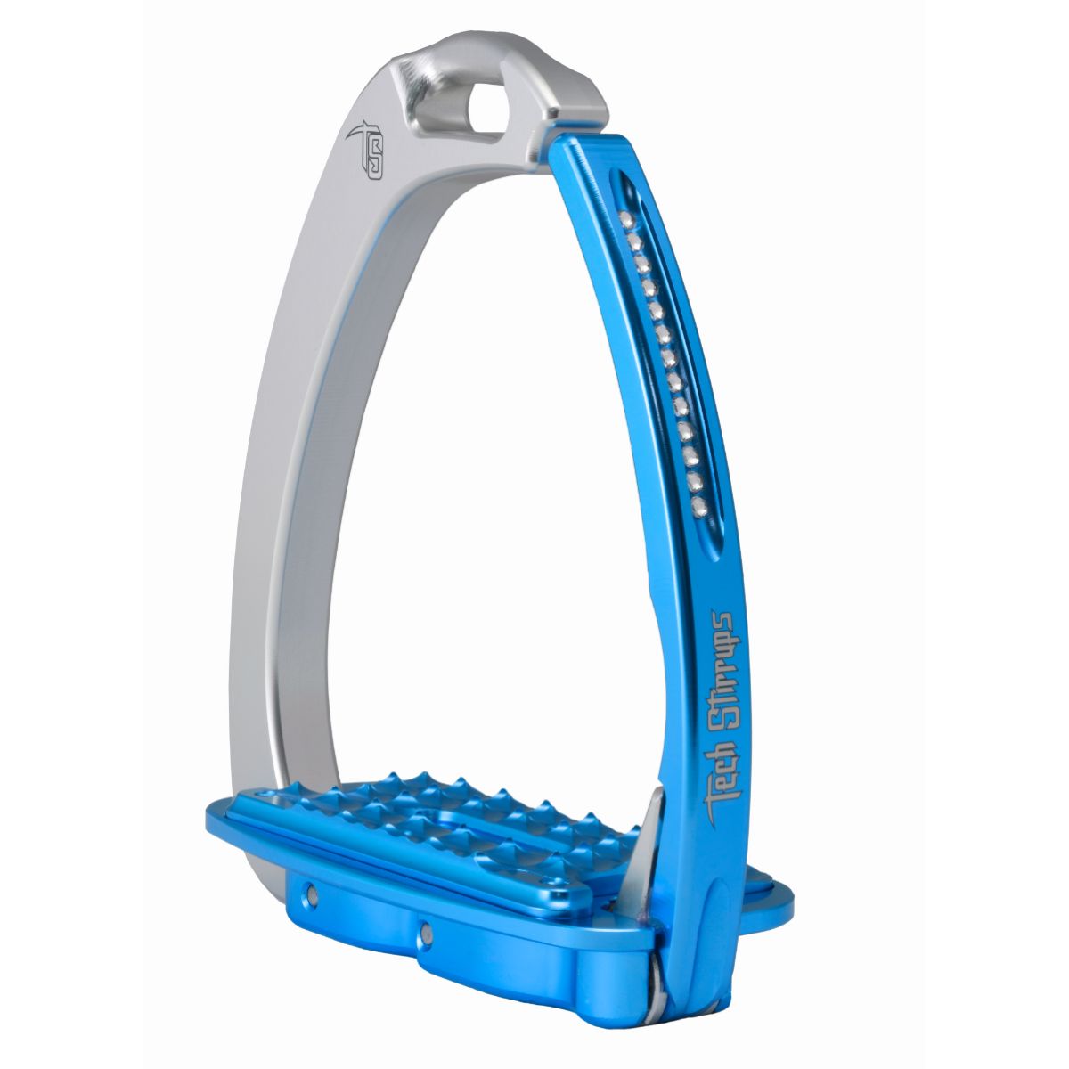 Tech Stirrups Estribos Venice Sloped Evo Swarovski Plateado Azul