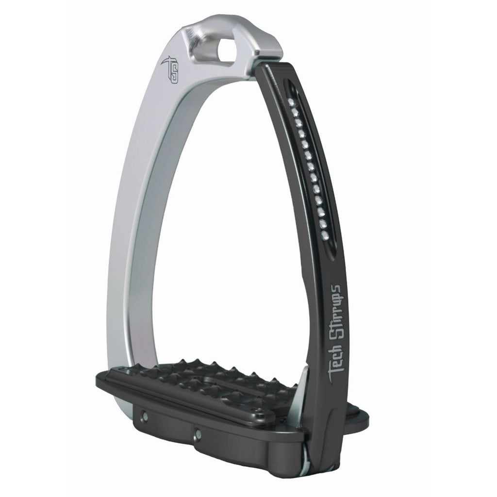 Tech Stirrups Estribos Venice Sloped Evo Swarovski Plata/Negro