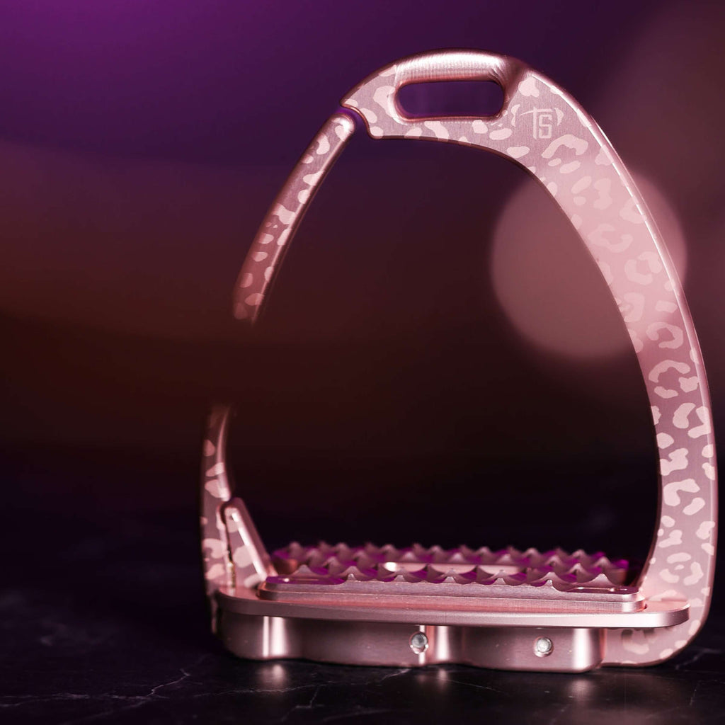 Tech Stirrups Estribos Venice Sloped EVO Leopard Rosegold