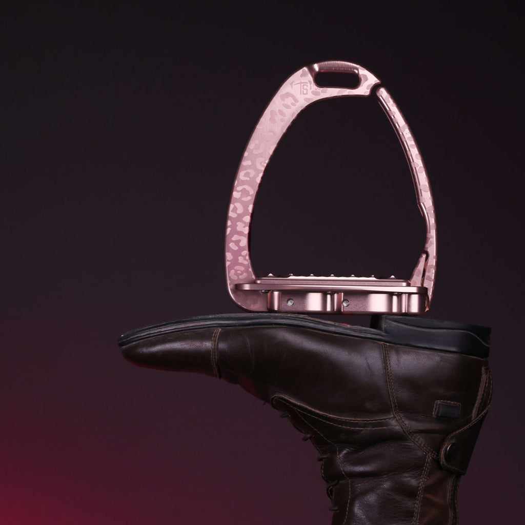 Tech Stirrups Estribos Venice Sloped EVO Leopard Rosegold