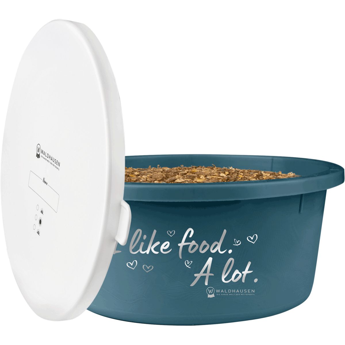 Waldhausen Plato de comida XL I Like Food a Lot con Tapa Petrol Blue