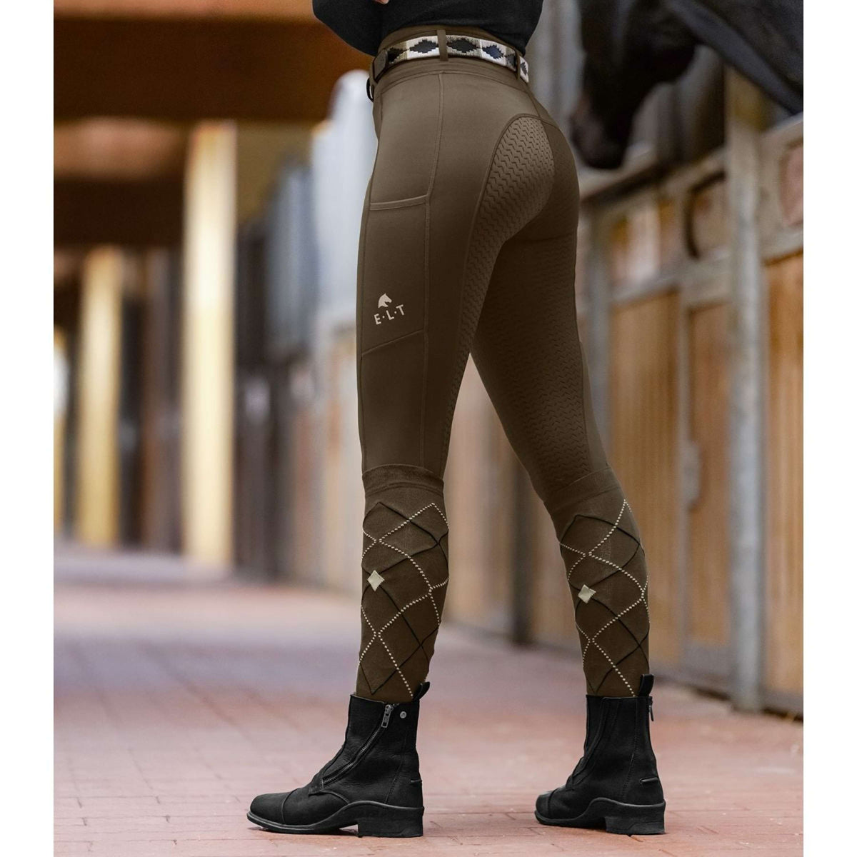 ELT Legging de Equitación Ella Verde/Marron