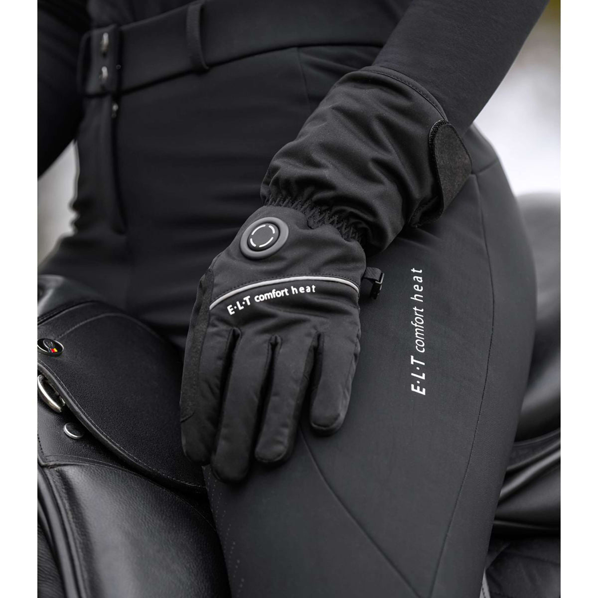 ELT Guantes de Equitación Heated Comfort Negro