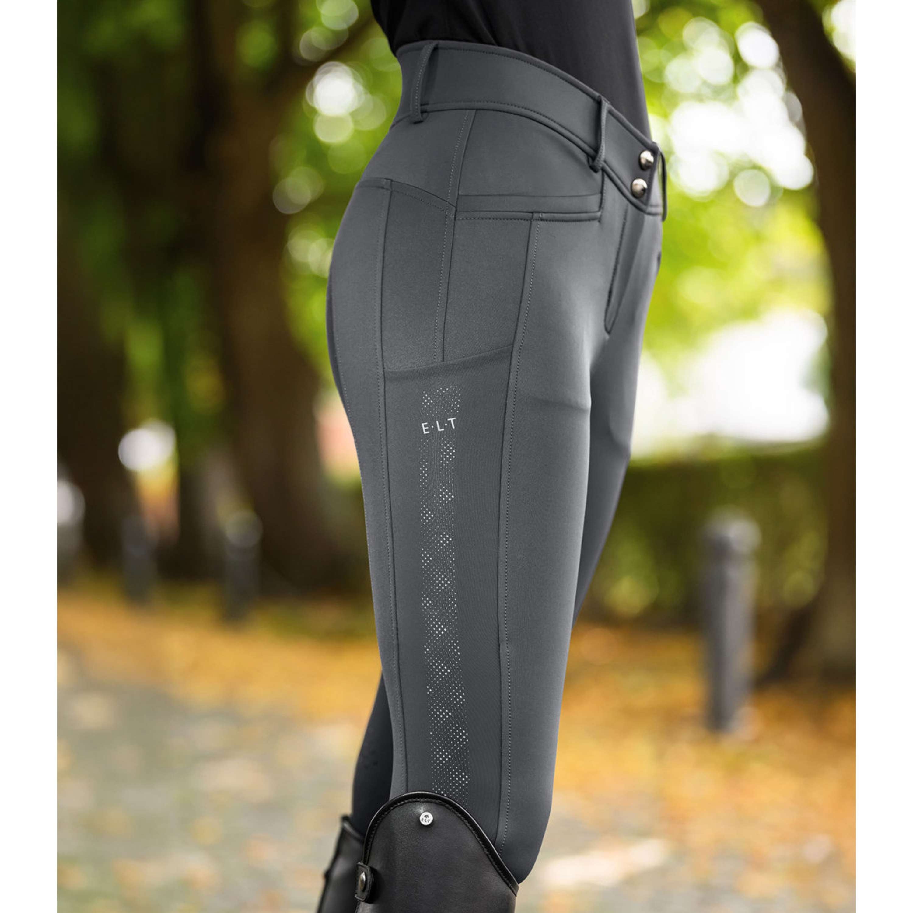 ELT Pantalón de Equitación Reflective Full Grip Asfalto