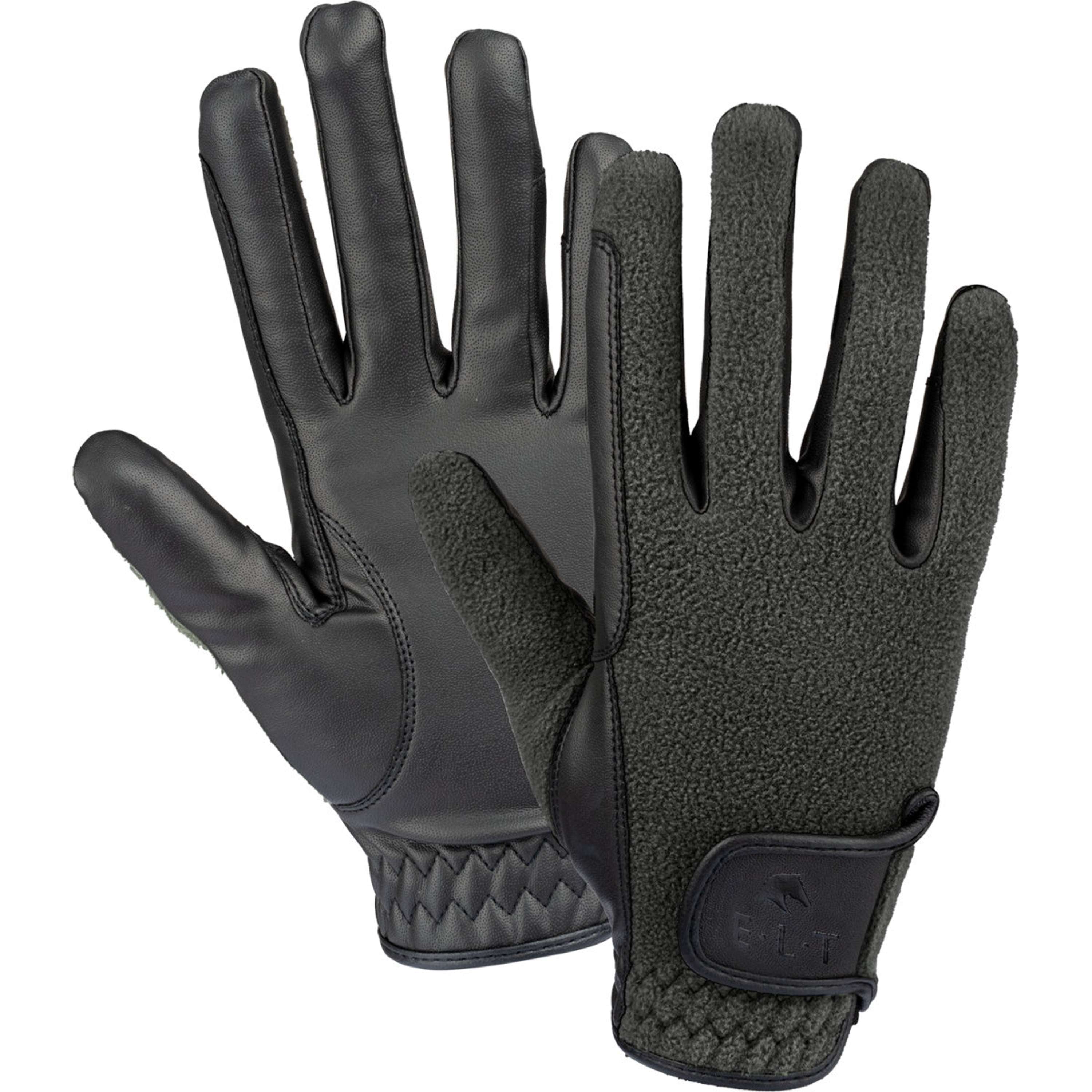 ELT Guantes de Equitación Winter Fleece Negro