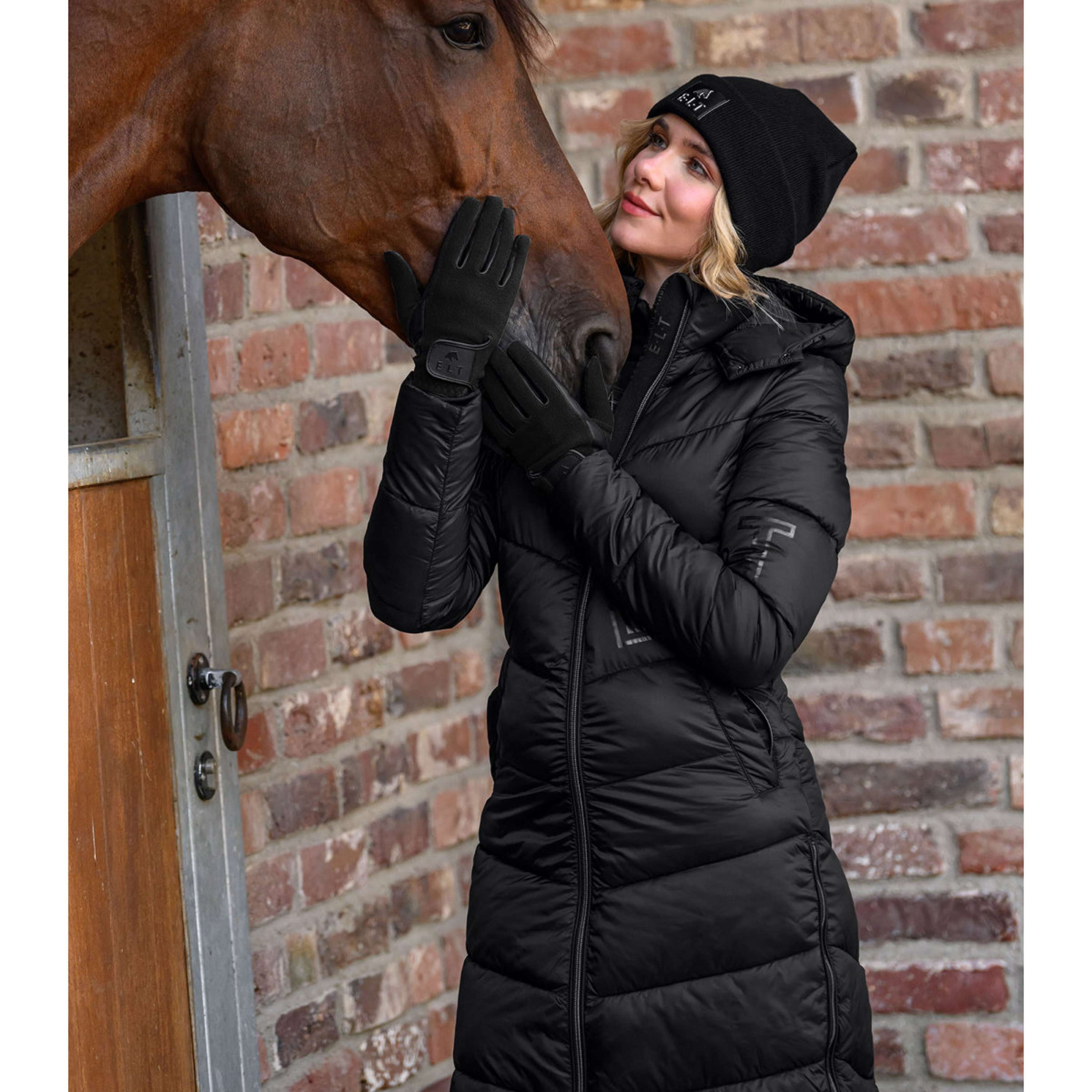 ELT Guantes de Equitación Winter Fleece Negro
