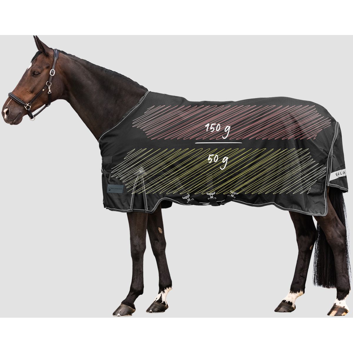 Waldhausen Alfombra de Exterior Scandic Multi-Layer 50/150g Negro