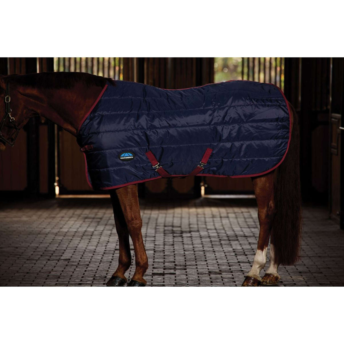 Weatherbeeta Manta de Establo Comfitec 210D Channel Quilt Standard Neck 220g Navy/Burgundy