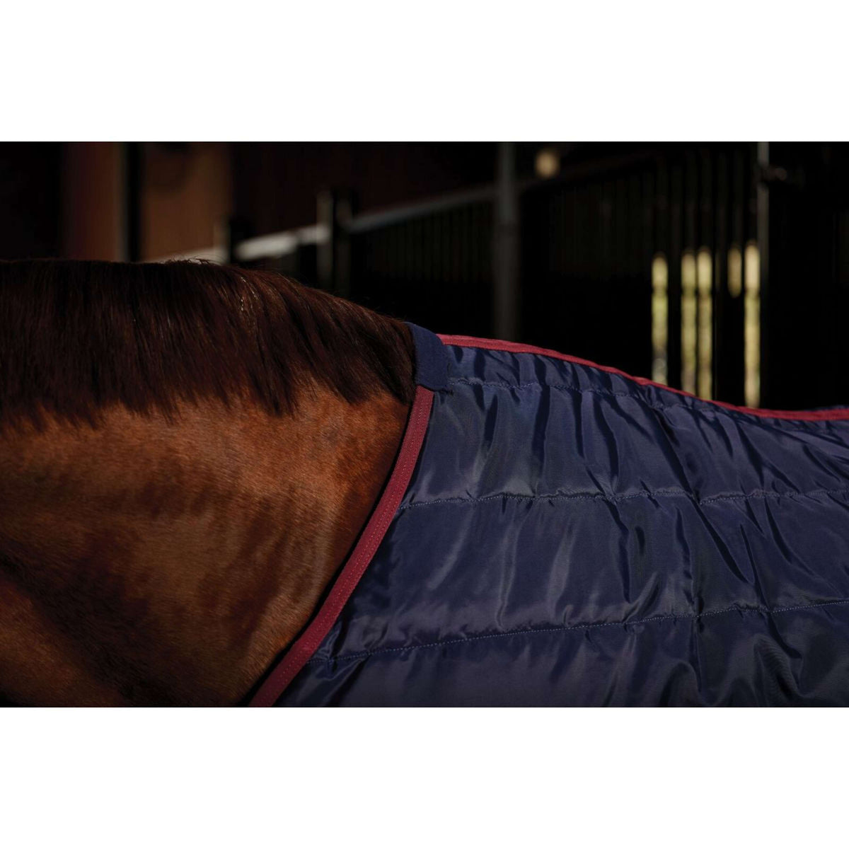 Weatherbeeta Manta de Establo Comfitec 210D Channel Quilt Standard Neck 220g Navy/Burgundy