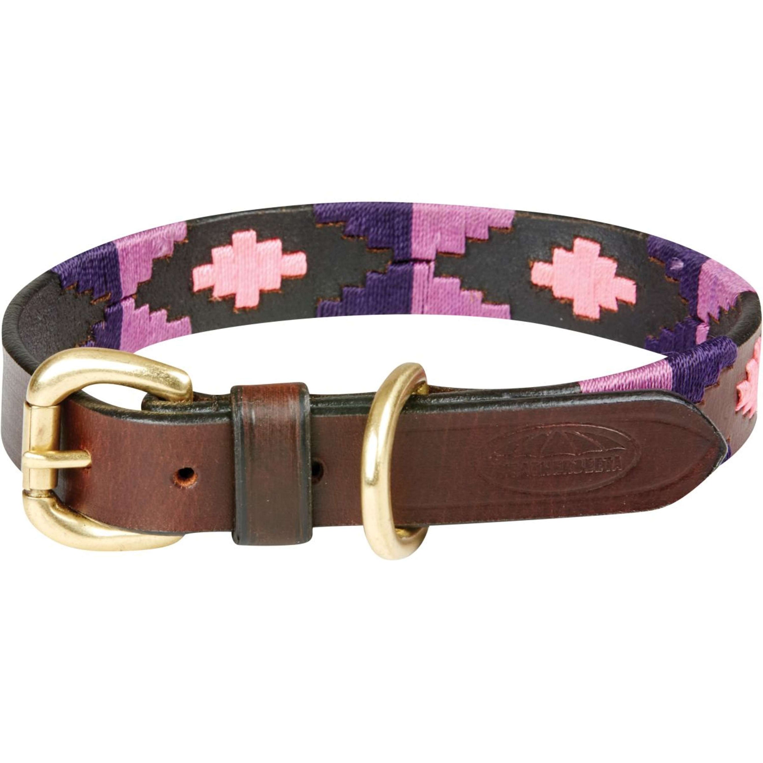 WeatherBeeta Dog Collar Polo Leather Marron/Purpura