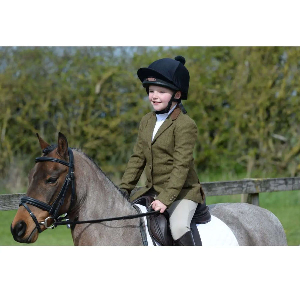 Dublin Chaqueta de Competición Albany Tweed Suede Collar Tailored Niños Marron Verde