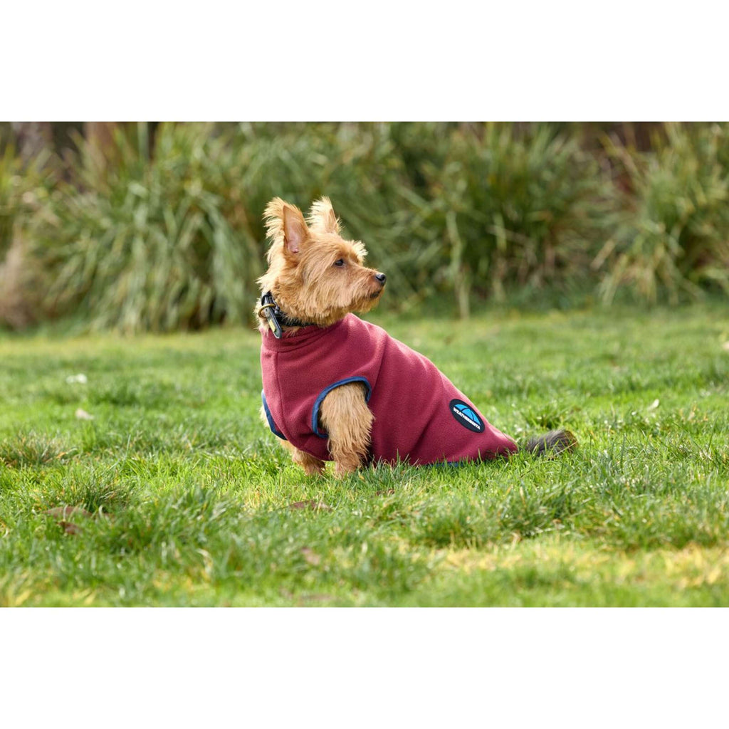 WeatherBeeta Manta para Perros ComFiTec Fleece Zip Burdeos/Azul Marino