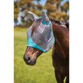 Weatherbeeta Máscara para Moscas Comfitec Deluxe Fine Mesh con Orejas Gris/Turquesa