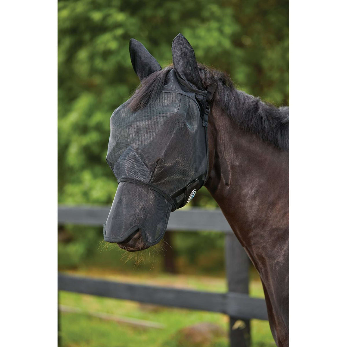 WeatherBeeta Máscara para Moscas ComFiTec Double Dart Deluxe con Orejas y Nariz Negro