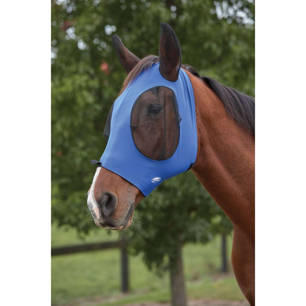WeatherBeeta Máscara para Moscas Deluxe Stretch Bug con Orejas Azul real/Negro