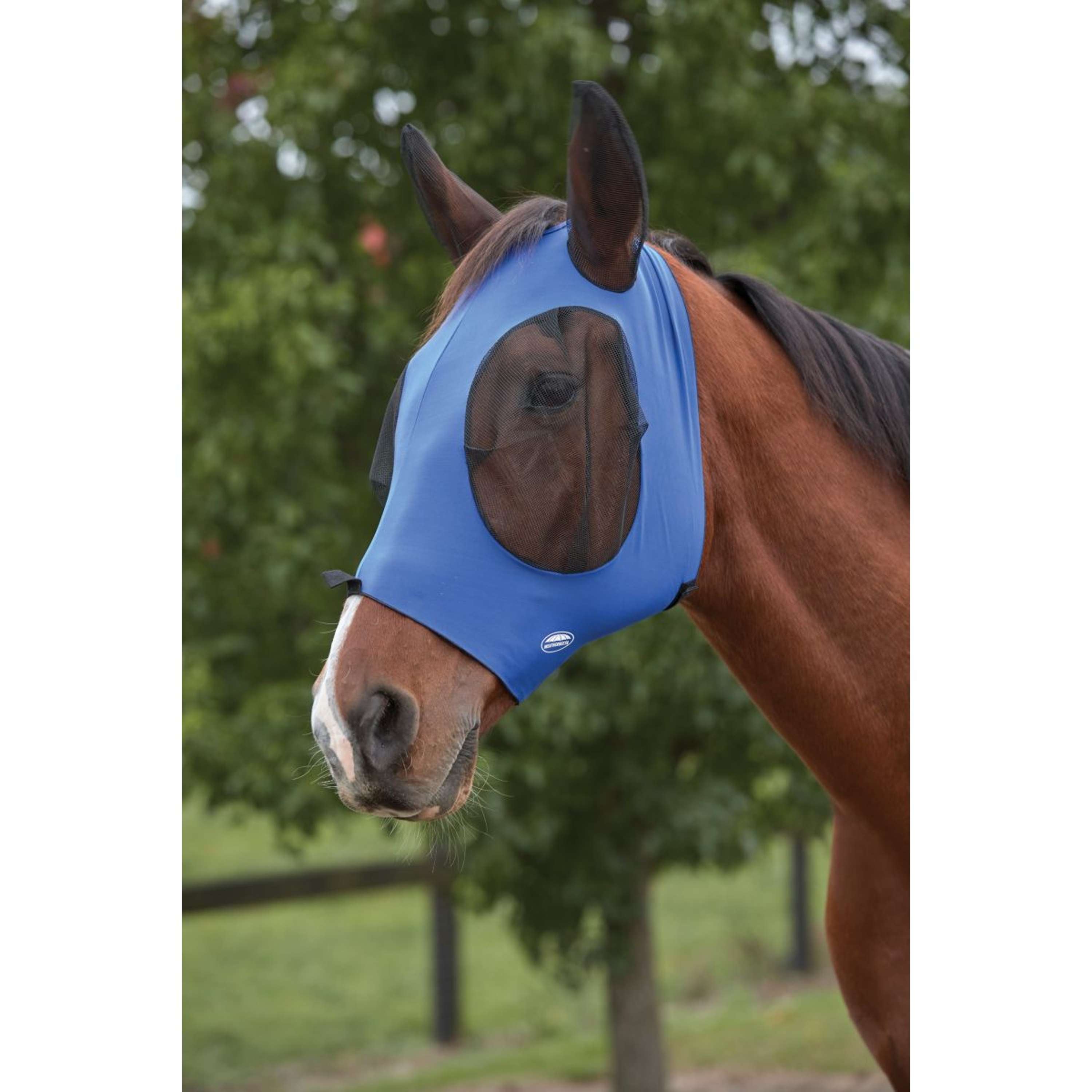WeatherBeeta Máscara para Moscas Deluxe Stretch Bug con Orejas Azul real/Negro