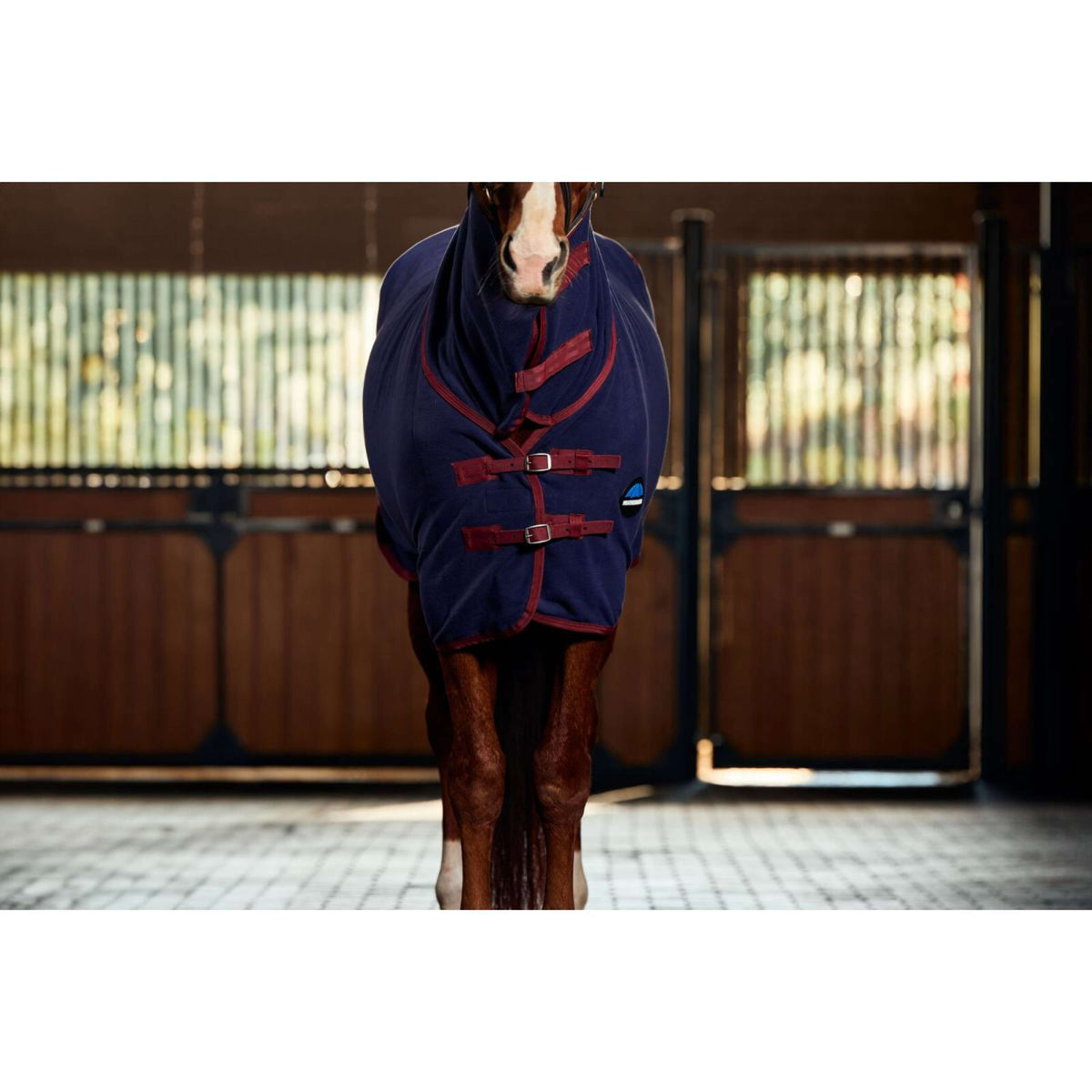 Weatherbeeta Manta de Forro Polar Anti-Static Cooler Combo Neck Navy/Burgundy