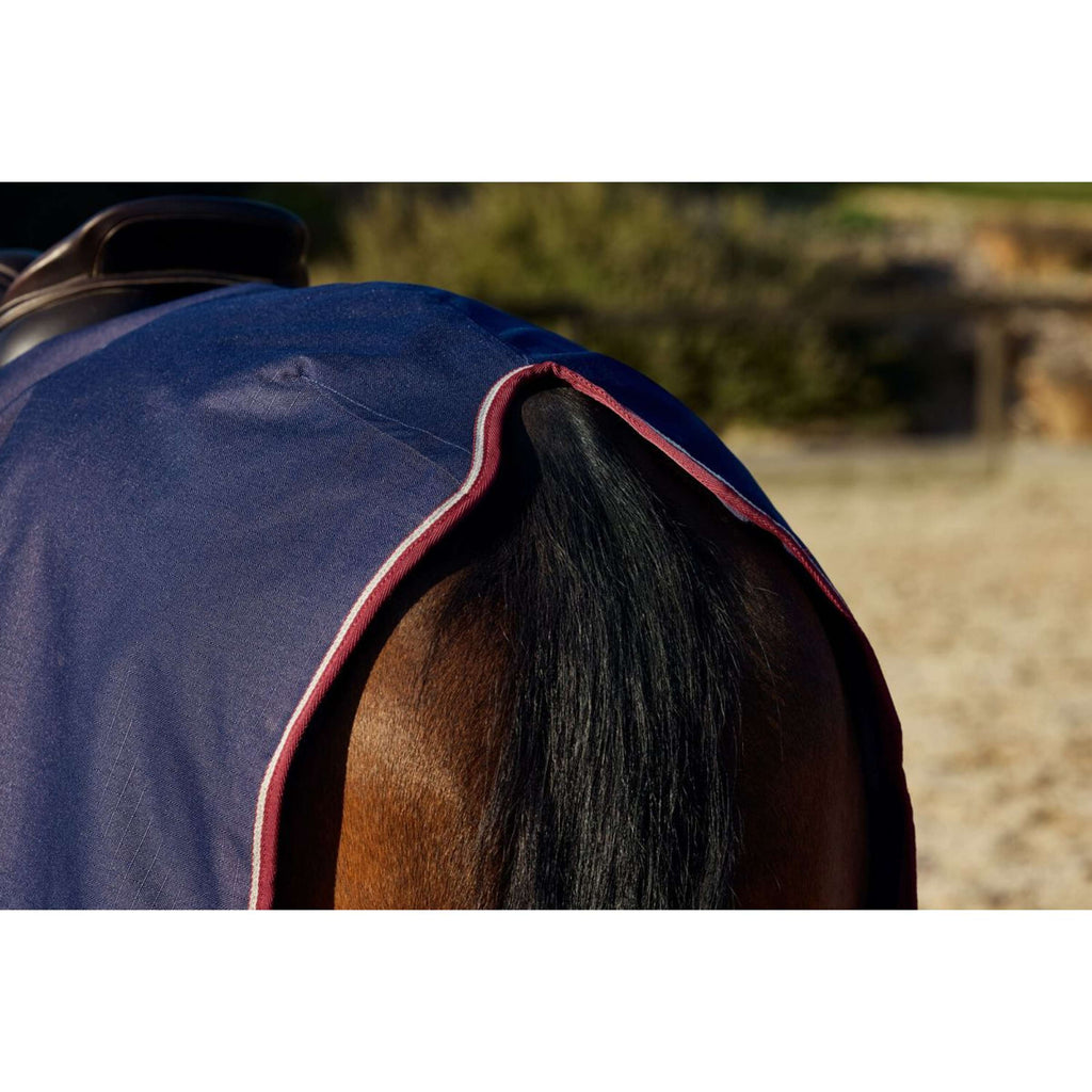 WeatherBeeta Manta de ejercicio Essential Fleece Lined Quarter Sheet Navy/Burgundy