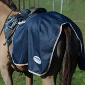 Weatherbeeta Manta de ejercicio Essential Fleece Lined Quarter Marino/Plata/Rojo